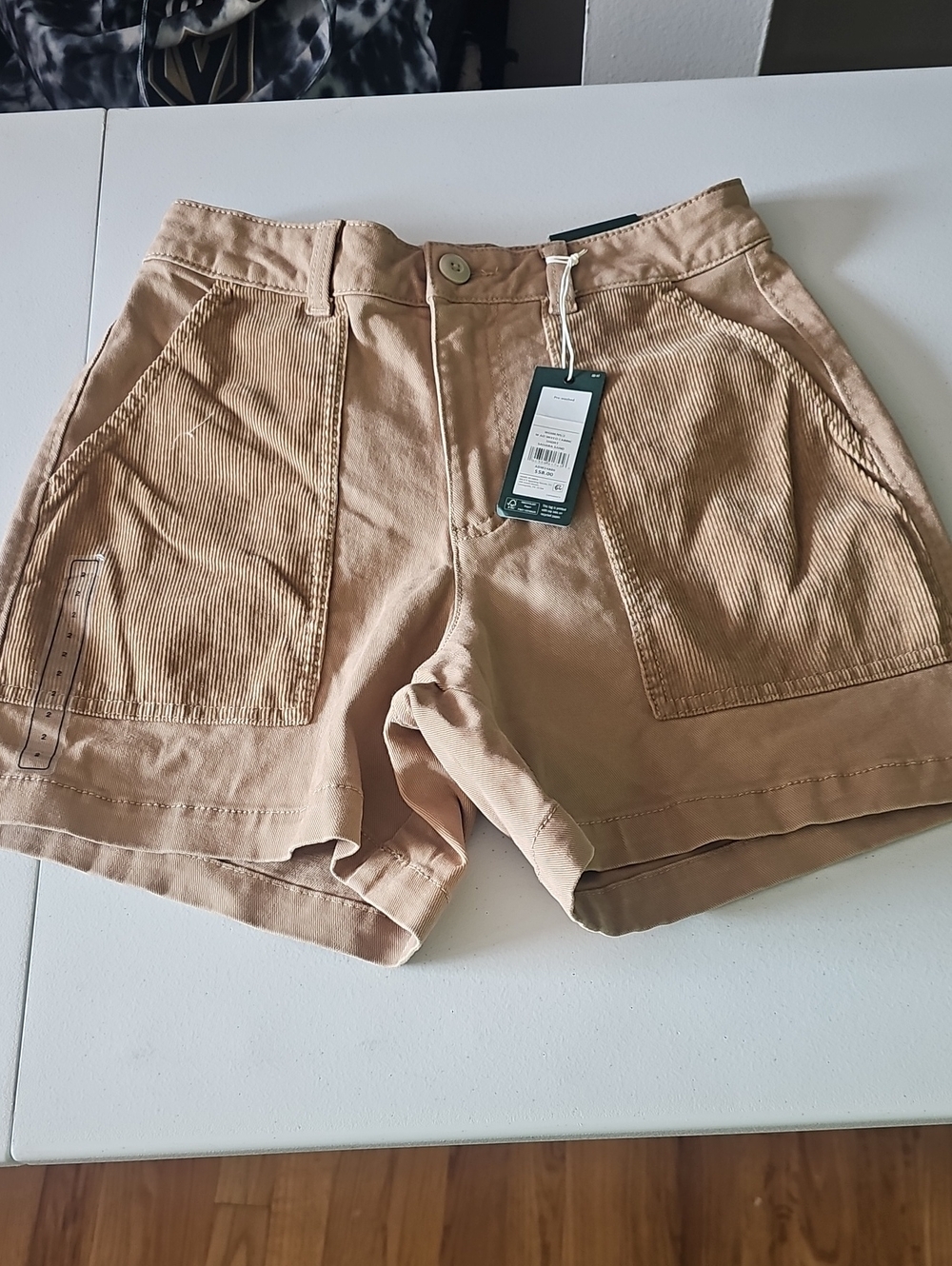 Alpine Design Tan High-Waist Utility Corduroy Pocket Shorts